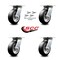 Service Caster 6 Inch Rubber on Aluminum Caster Set with Roller Bearings and Swivel Locks SCC SCC-35S620-RAR-BSL-4 - alternate 5